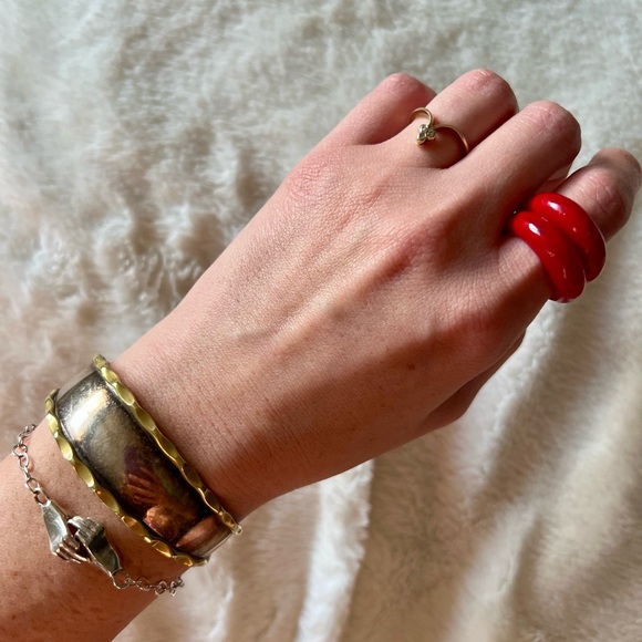 Vintage Red Stacking Rings - Picture 3 of 3